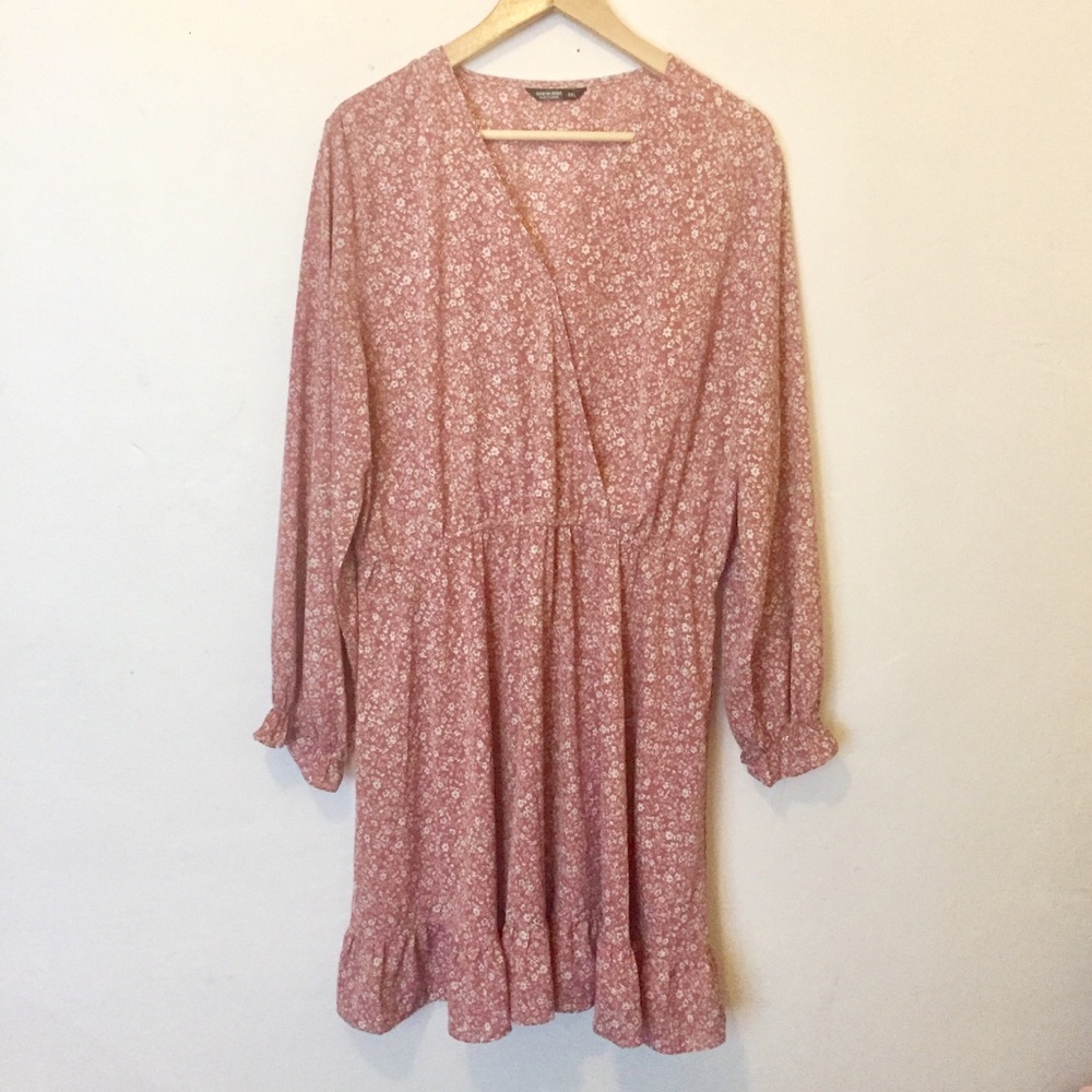 Floral Blush Peasant Bohemian Dress Size 2XL